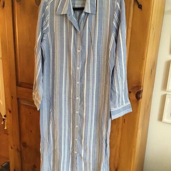 Tommy Bahama blue white midi shirtdress M - Picture 1 of 3